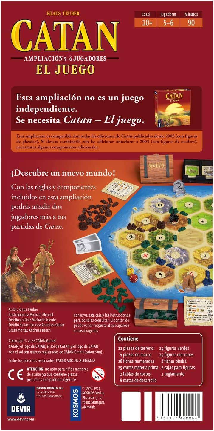 Catan Ampliación: Base 5-6 jugadores - ESPAÑOL