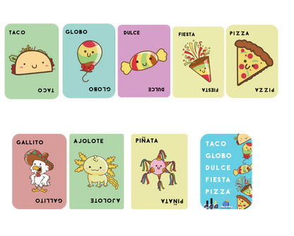 Taco, Globo, Dulce, Fiesta Pizza - Juego de Mesa en Español