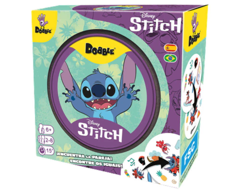 Dobble Disney Stitch - Juego de Mesa en Español - Asmodee